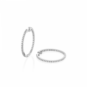 Diamond Earrings: Diamond Hoop Earrings 3.5Cm EA1001.1.20.01