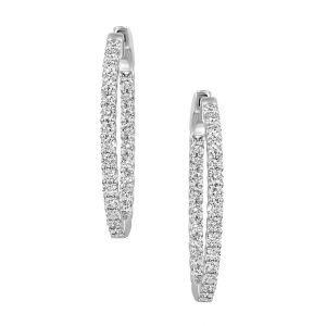 Women's Earrings: 3 Cm Oval Diamond Hoop Earrings EA1001.1.22.01