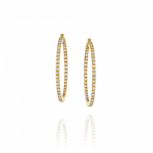 Women's Earrings: 4 Cm Diamond Hoop Earrings EA1006.0.19.01
