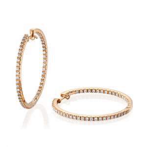Gifts for the Bride: Diamond Hoop Earrings 4 Cm EA1006.5.19.01