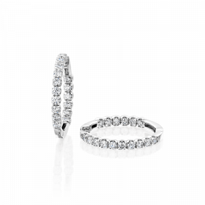 Gifts for the Bride: Diamond Hoop Earrings 3.5 Cm EA1012.1.27.01