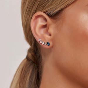 Gemstone Earrings: Sapphire & Diamonds Pear Shape Earring - Right EA2221.1.15.09R