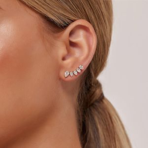 Diamond Earrings: 5 Diamonds Pear Shape Earring - Left EA2221.5.15.01L