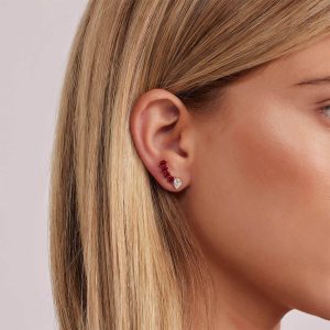 Gemstone Earrings: Ruby & Diamond Pear Shape Earring - Right EA2221.5.15.79R