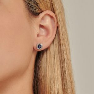 Sapphire Jewelry: Sapphire & Diamonds Stud Earrings EA2503.1.17.09