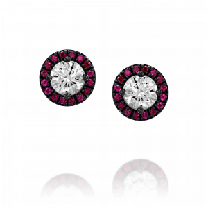 עגילים צמודים: עגילי דיאנה יהלום רובינים EA2503.5.15.07