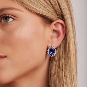Gemstone Earrings: Blue Sapphire & Diamonds Diana Earrings EA2504.1.41.17