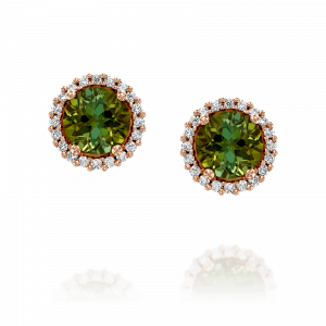 עגילים צמודים: עגילי דיאנה טורמלין יהלומים EA2505.5.22.66