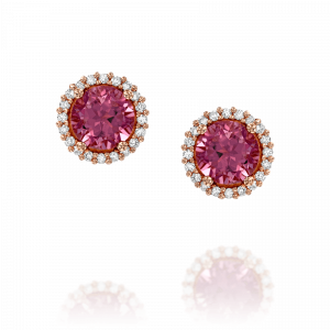עגילים צמודים: עגילי דיאנה טורמלין יהלומים EA2505.5.22.68
