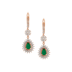 Emerald-Jewelry: Diamonds & Emerald Teardrop Earrings EA2550.5.21.08
