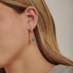 Gemstone Earrings: Diamonds & Emerald Teardrop Earrings EA2550.5.21.08