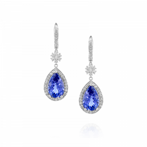 Gemstone Earrings: Pear Shape Tanzanite & Diamond Earrings EA2552.1.35.17