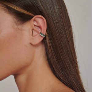 Gemstone Earrings: Emerald Ear Cuff EA3540.1.06.27