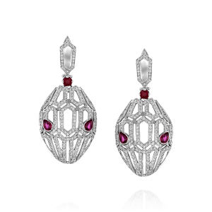 Outlet Earrings: Diamond & Ruby Drop Earrings EA4100.1.21.07