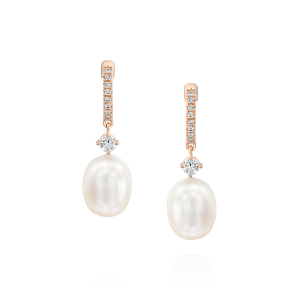 Diamond Earrings: Pearl Diamonds Drop Earrings EA4200.5.13.15