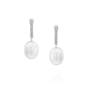 Gifts for New Moms: Pearl Diamonds Drop Earrings EA4201.1.06.15