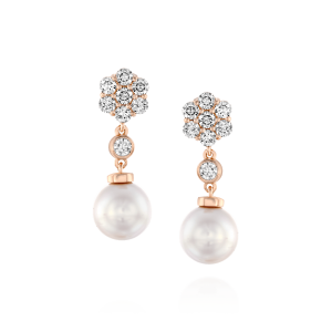 Pearl Jewelry: Pearl & Diamonds Princess Earrings EA4202.5.17.15