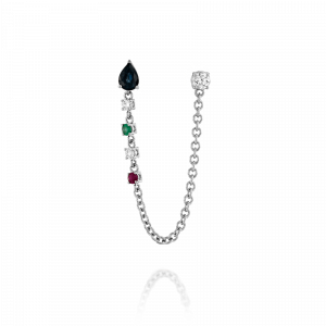 Emerald-Jewelry: Double Hole Rainbow Earrings - Singel EA5852.1.19.37
