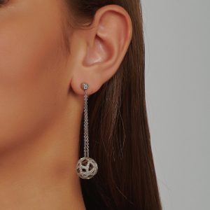 Drop Earrings: Diamond Ball Drop Earrings EA6010.1.22.01