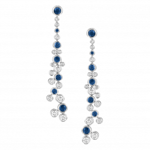 תכשיטים בשיבוץ ספירים כחולים: עגילי ספירים ויהלומים תלויים EA6012.1.31.09