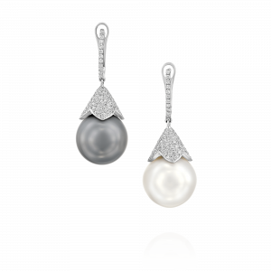 Pearl Jewelry: Pearl & Diamond Drop Earrings EA6031.1.19.15