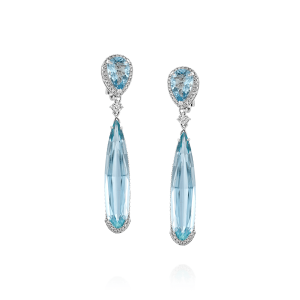 Gemstone Earrings: Aquamarine & Diamond Drop Earrings EA6061.1.45.16