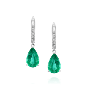 Emerald-Jewelry: Diamond & Emerald Teardrop Earrings EA6068.1.26.08
