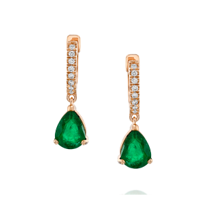 JB: Diamond & Emerald Teardrop Earrings EA6069.5.25.08