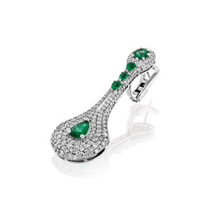 Diamond Earrings: Emeralds & Diamonds Drop Earrings EA6072.1.33.08