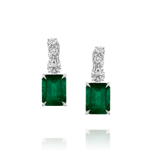 Diamond Earrings: Emerald & Diamond Drop Earrings EA6075.1.43.08