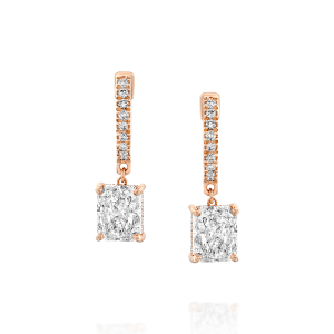 Gold Earrings: 2 CT Radiant Cut Diamond Earrings EA6076.5.27.01