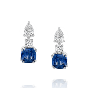 Gemstone Earrings: Diamond & Sapphire Drop Earrings EA6078.1.38.09