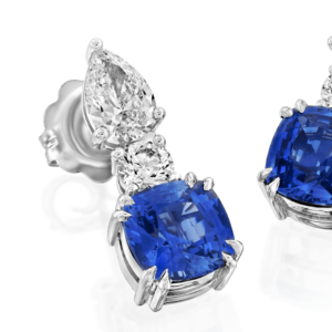Diamond Earrings: Diamond & Sapphire Drop Earrings EA6078.1.38.09