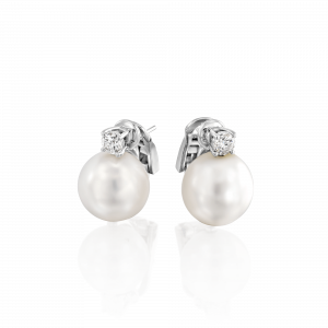 Pearl Jewelry: Diamond & Pearl Stud Earrings EA8803.1.12.15