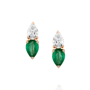 Emerald-Jewelry: Double Pear Cut Emerald Diamond Earrings EA8817.5.20.08
