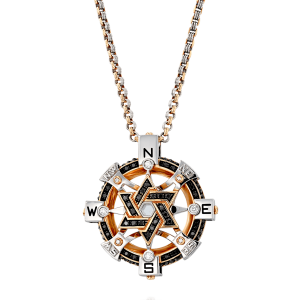 Diamond Necklaces and Pendants: Star Of David Compass Diamonds Pendant EC271RB