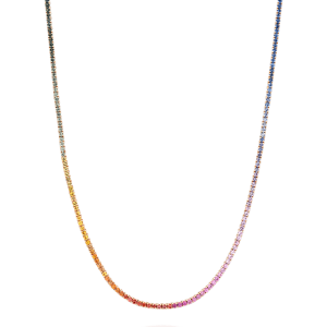Sapphire Jewelry: Sapphire Rainbow Riviera Necklace NE0003.5.41.74