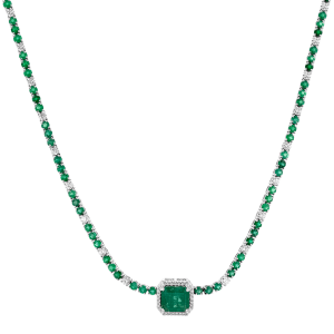 Diamond Jewelry: Emerald & Diamond Necklace NE0290.1.43.08