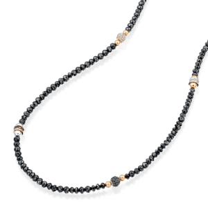 Men's Necklaces and Chains: Black Diamond With Diamond Motif Necklace NE1915.6.45.14