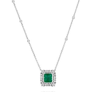 Emerald-Jewelry: Emerald & Diamond Princess Necklace NE2570.1.27.08