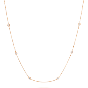 Gold Necklaces: 6 Diamond Necklace - 0.05 NE3673.5.05.01