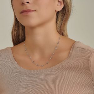 Gold Necklaces: 14 Diamond Necklace - 0.095 NE3690.1.18.01