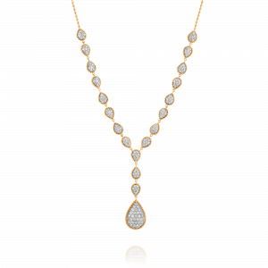 Outlet Pendants And Necklaces: Gold & Diamond Multi Teardrop Necklace NE6004.6.25.01