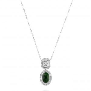 Outlet: Jade Stone & Diamond Pendant NE6010.1.24.13