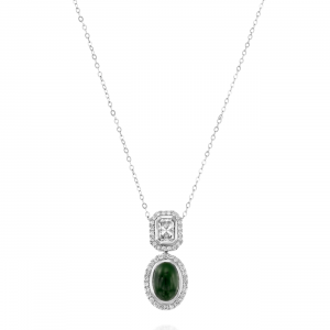 JB: Jade Stone & Diamond Pendant NE6010.1.24.13