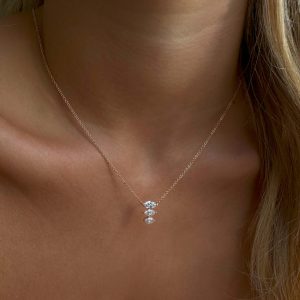 Diamond Pendants: Triple Marquise Diamond Necklace NE6011.5.15.01