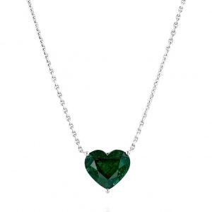 Diamond Pendants: Emerald Heart Pendant PE0358.1.29.27