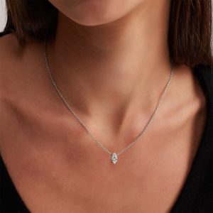 Gold Necklaces: Jordan Marquise-Cut Diamond Necklace - 0.5 Carat PE0388.1.13.01