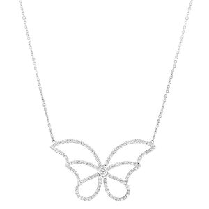 Outlet Pendants And Necklaces: Butterfly Diamond Necklace PE1151.1.15.01