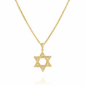 Men's Gold Jewelry: Star Of David Diamond Pendant PE2002.0.07.01